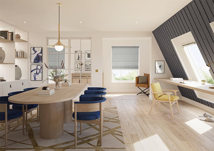 Culross (Blackout), Speckled Grey - Motorised Roman Blind - Image 8